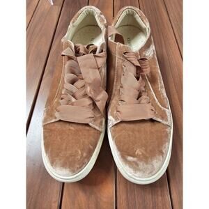 Kenneth Cole Abbey Blush Pink‎ Platform Sneakers Shoes Velvet Ribbon Size 7.5